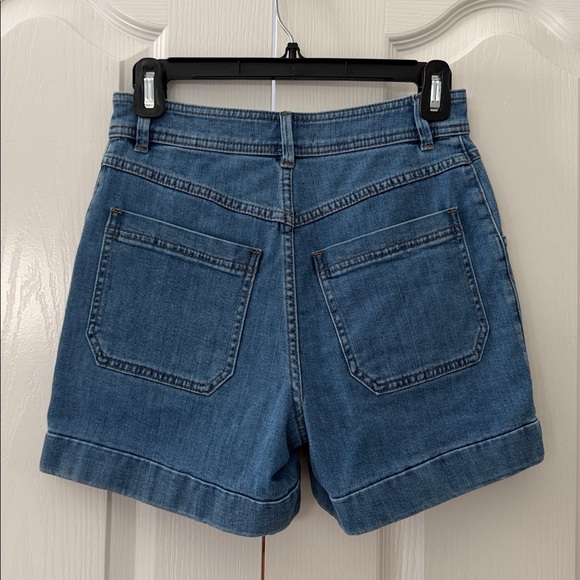 Madewell Cuffed Blue Denim Patch-Pocket Shorts Shirt 25 - Picture 2 of 14